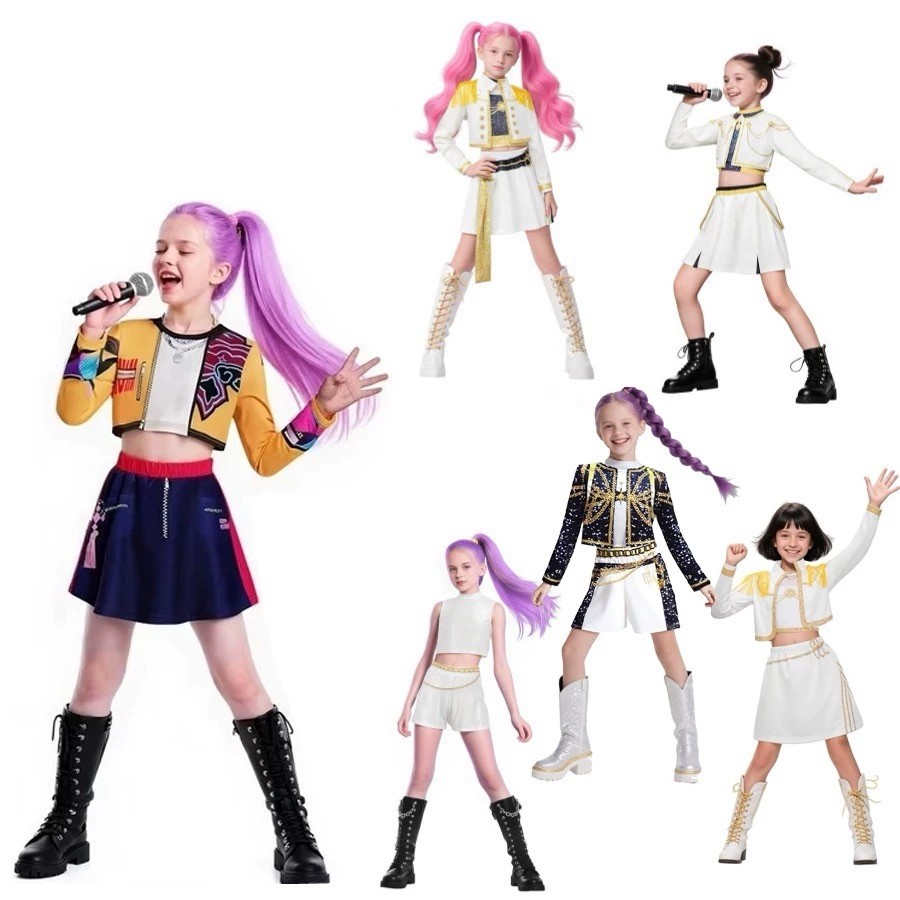 Costume Cosplay K-Pop Huntrix (Personnage Zoé) - Ensemble Complet Femme Avec Accessoires (bagues, Boucles D'oreilles, Brassards) - Pour Halloween, Convention, Fête
