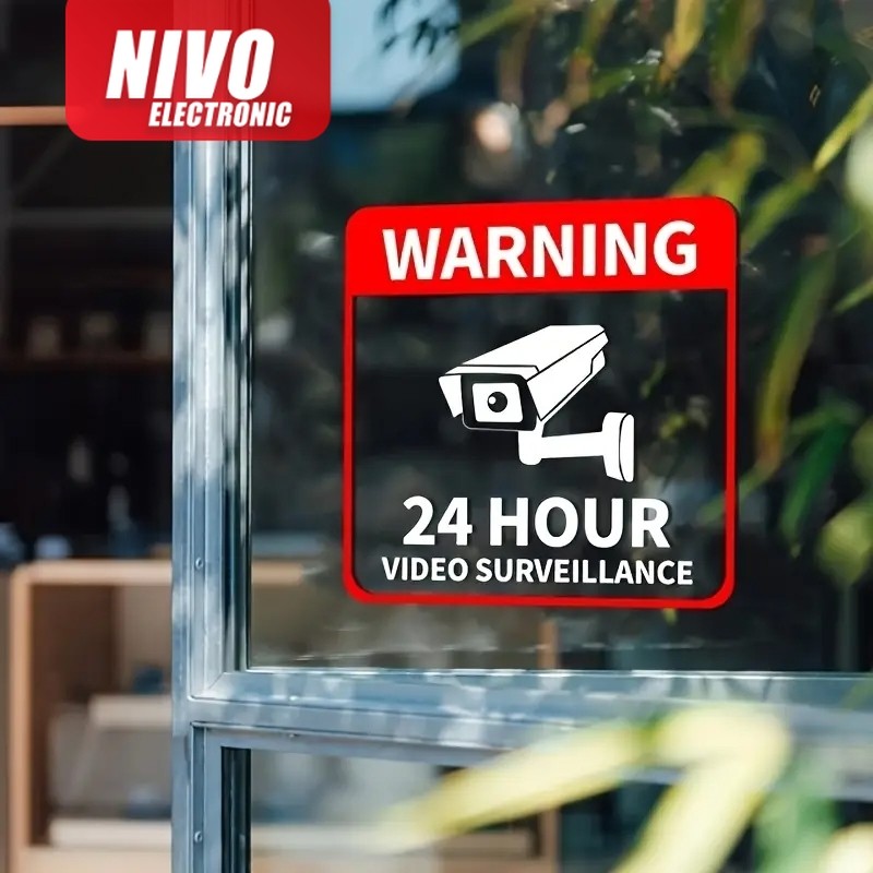 High-Quality Clear Warning Sticker CCTV Camera Warning Safety Security ...