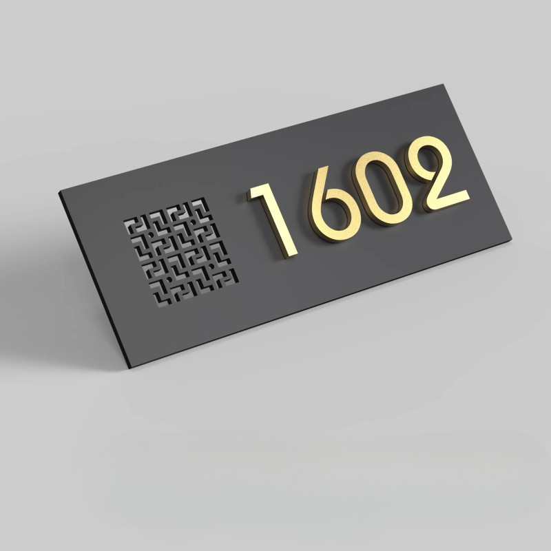 25x10cm minimalist hollow 3D room number digital signage Unit Number ...