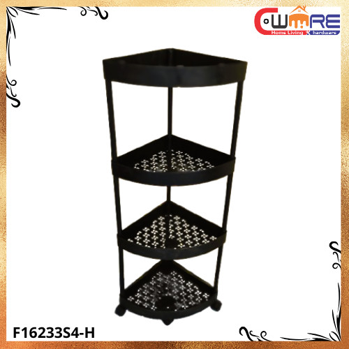 4-Tier Triangular Plastic Kitchen Rack | 4S CORNER SHELF | Multipurpose ...