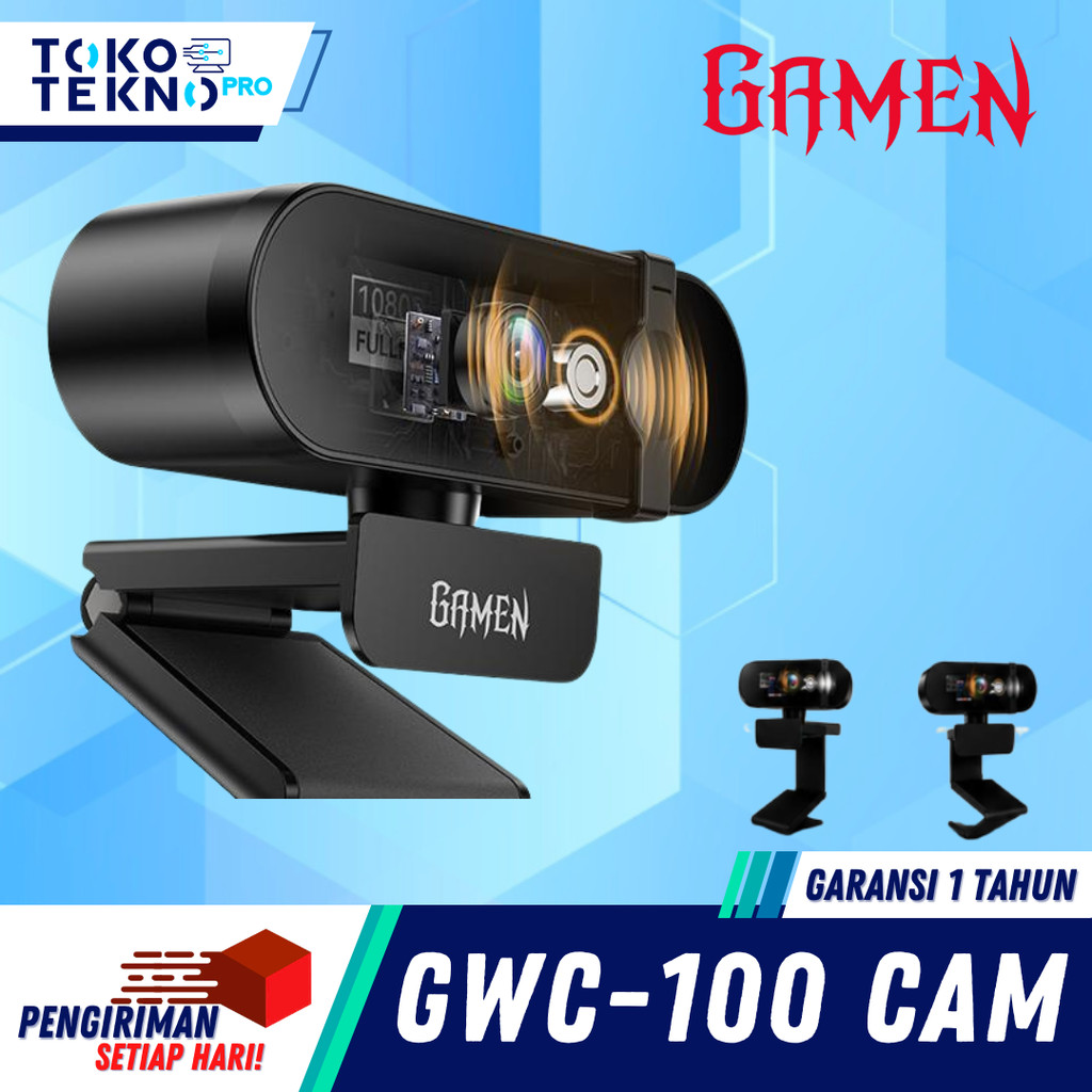 GAMEN GWC100 / GWC-100 Webcam HD 1080P Kualitas Gambar Jernih dengan Mikrofon