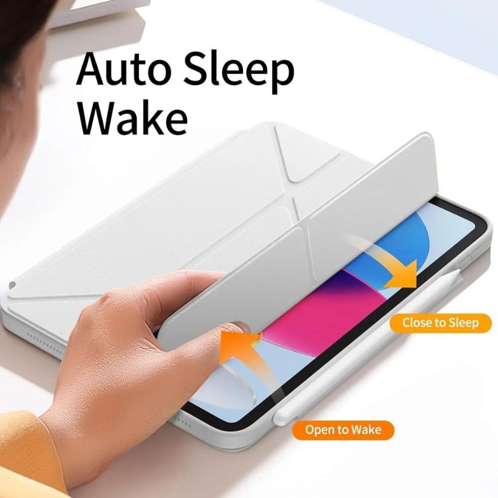 Case Stylish Magnetic Smart iPad GEN 10/11 GEN 7/8/9 MINI 6/7 8.7" PRO 11 20/22 AIR 4/5/6 10.9" Yfold Stand Multifungsi - Gambar 2