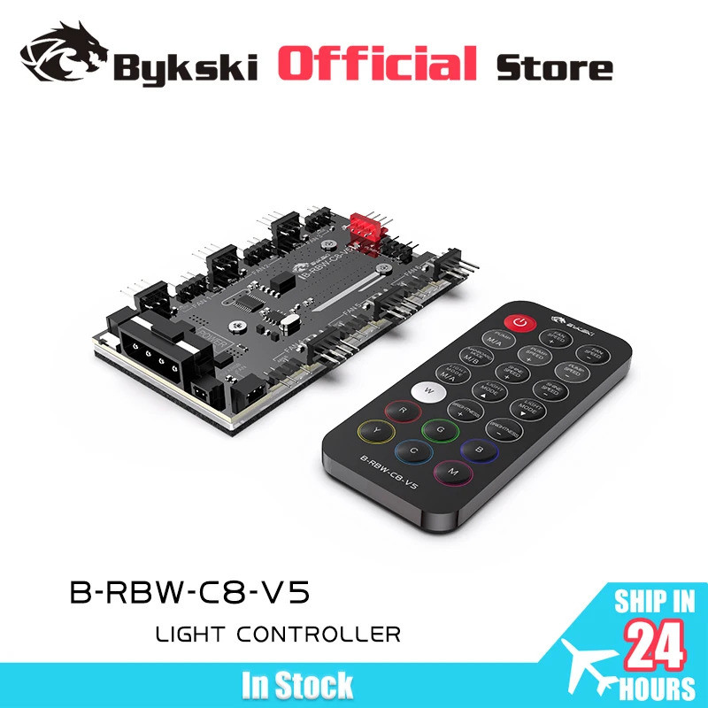 Bykski B-RBW-C8-V5 RBW Controller for Block FAN 5V ARGB LED Strip Light ...