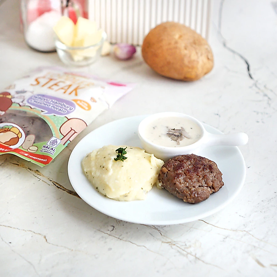 Resep Roemah Toddler Hamburg Steak dengan Saus dan Pelengkap / Menu BB Booster / Tinggi Protein dan Kalori Booster / Halal Mpasi Anak / Frozen untuk Anak / No MSG - Gambar 2