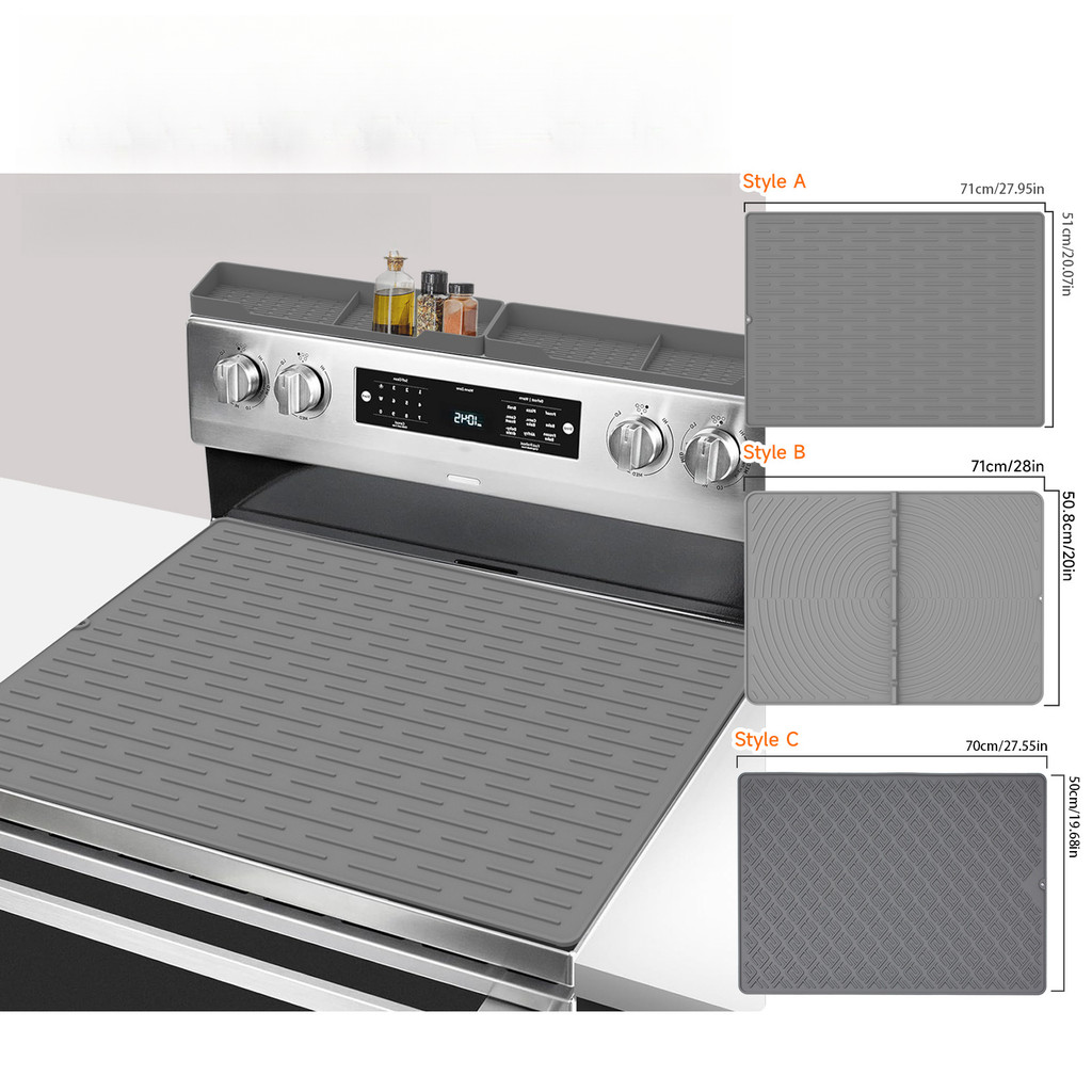 Silicone Stove Mat Kitchen Countertop Stove Large Drainage Mat Multi ...
