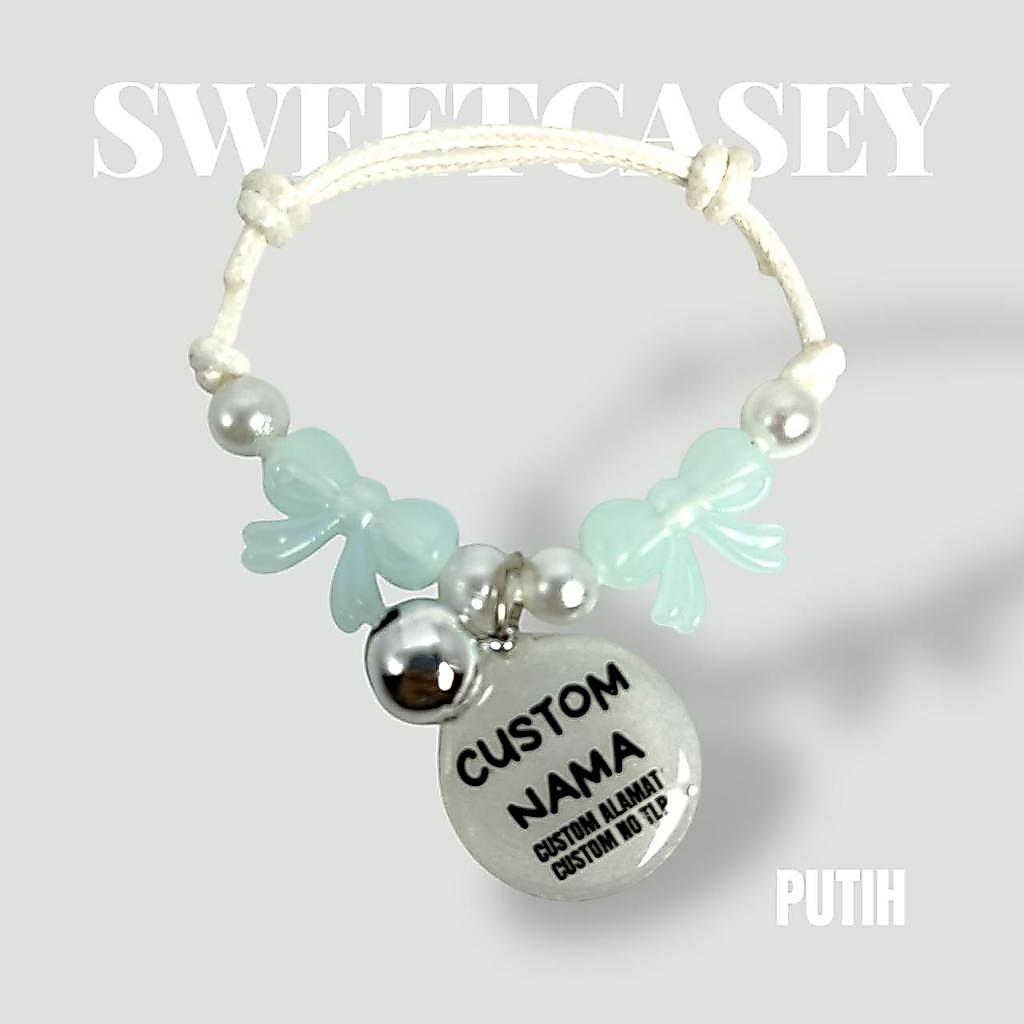 RIBBON CAT NECKLACE/KALUNG KUCING CUSTOM NAMA/KALUNG FREE NAMA - Gambar 4