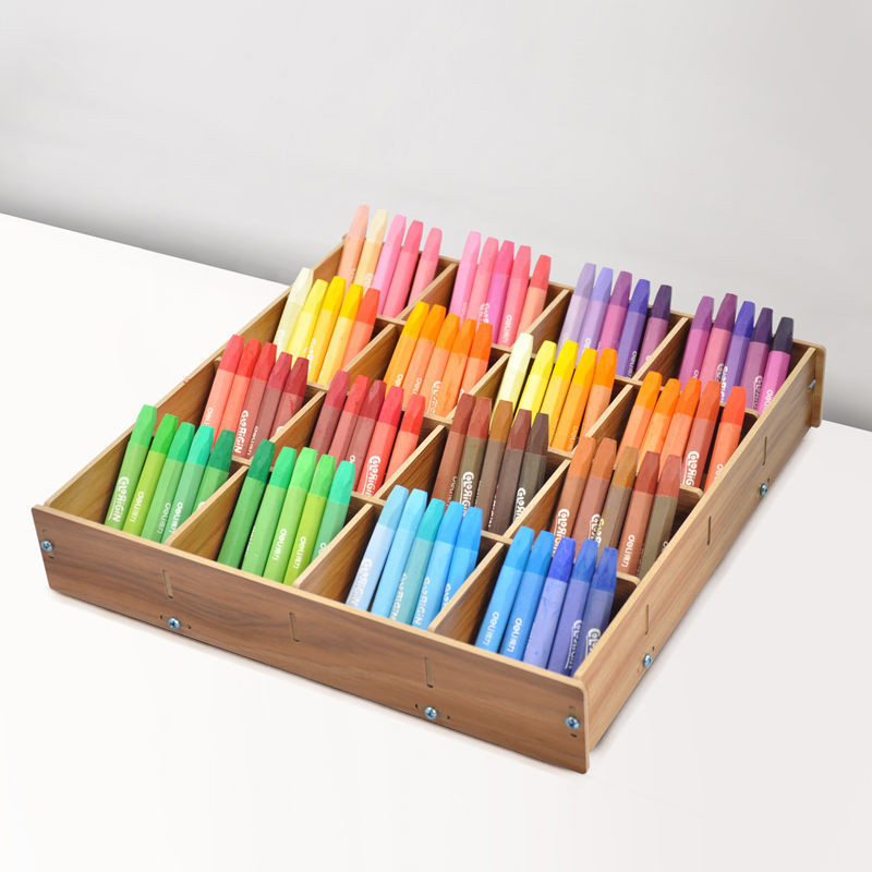 Kindergarten Oil Pastel Storage Box Wooden Box Chalk Box Art Painting ...