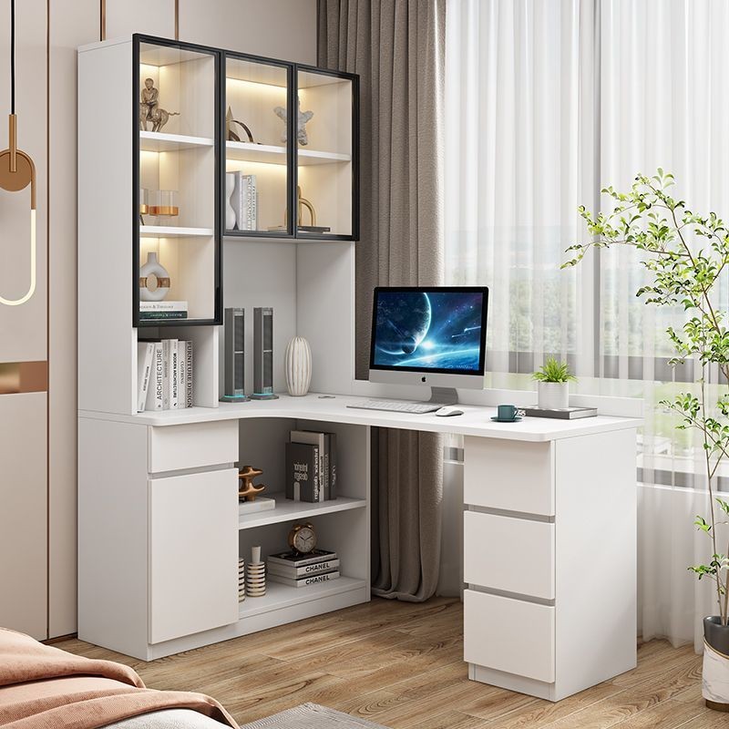 Corner Desk Home Bookcase All-In-One Computer Desk Bookcase Combination ...
