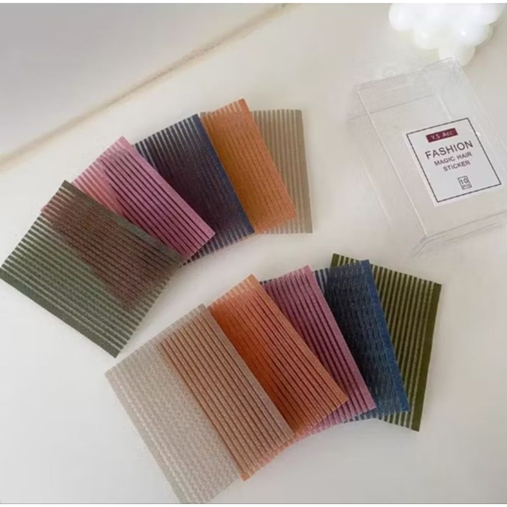 1PCS Penahan Poni Rambut Velcro Tempel Aksesoris Make Up Koyo Perekat Tempelan Hair Warna Polos A099 - Gambar 3