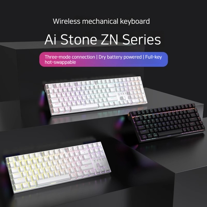 Ai Stone ZN84 Mechanical Keyboard RGB Tri-Mode Wireless Bluetooth 2.4G ...