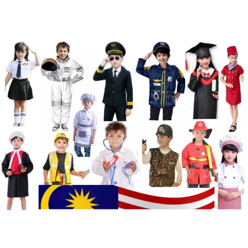Occupation Costume Flag M'SIA Baju Perkerjaan Angkasawan Pilot police ...