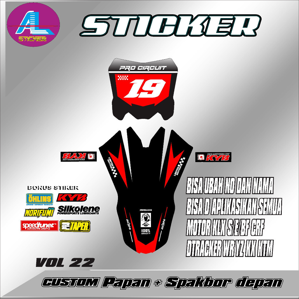RBT Sticker Striping Number Plate Start + Front Mudguard Kx Klx 150 Klx ...