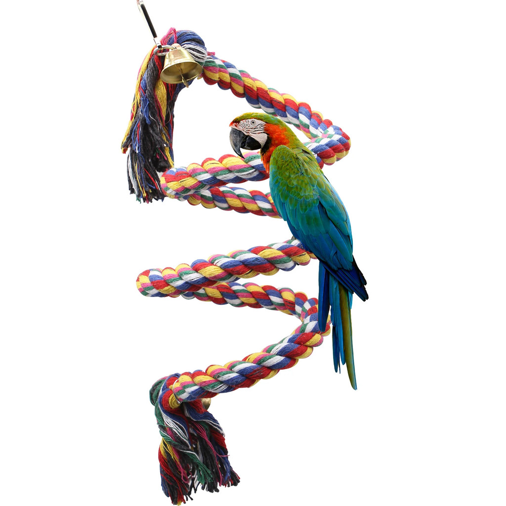 Parrot Rope 0.5-2M Climbing Toy Sturdy Flexible Deformable Budgie Stand ...