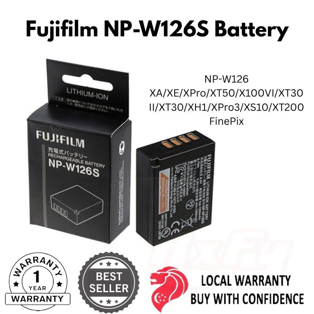Fujifilm NP-W126S Battery / Lithium Ion NP-W126 XA/XE/XPro/XT50