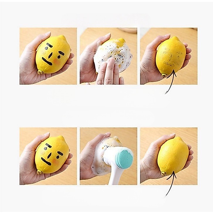 POPMAKER SHOP ALAT CUCI MUKA Sikat Pembersih Wajah Silikon 2IN1 H951 Facial Cleansing Brush dengan 2 Sisi Bulu Lembut Cocok untuk Deep Pore Cleaning COD - Gambar 3