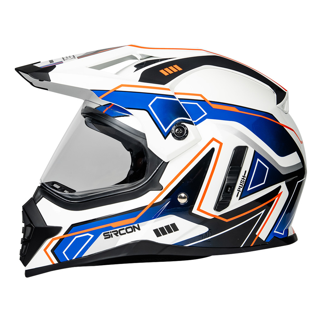 Cargloss Sircon Supermoto Venturo Helm Full Face - White - Gambar 4
