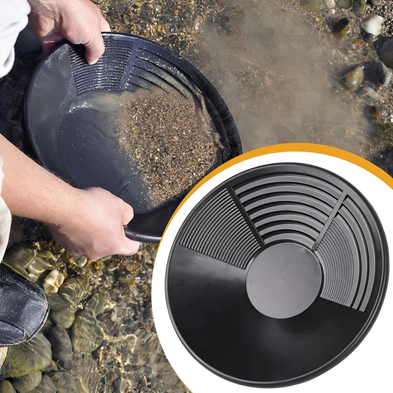 Diamd Outdoor 35cm Gold Panning Pan Tool Hand-Cranked Gold Mine Sand ...