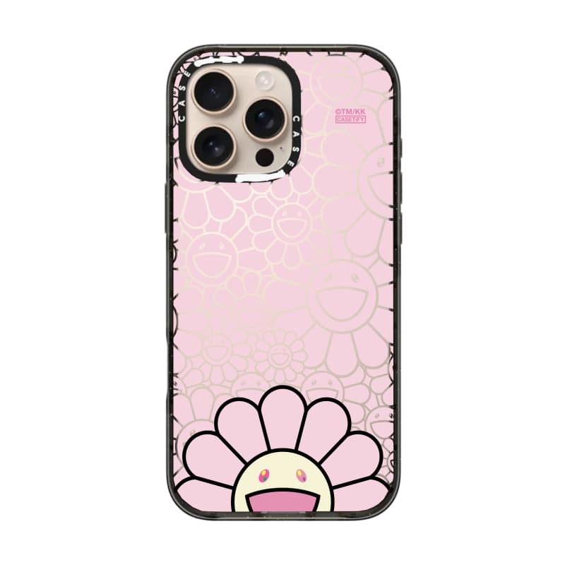 TAKASHI MURAKAMI x CASECASE: FLOWERS BLOOM SMILE (PINK) Black Edge