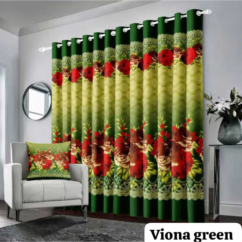 GORDEN SMOKERING PINTU/JENDELA POLOS EMBOS & MOTIF  12 LUBANG RING 100X220 CM - Gambar 2