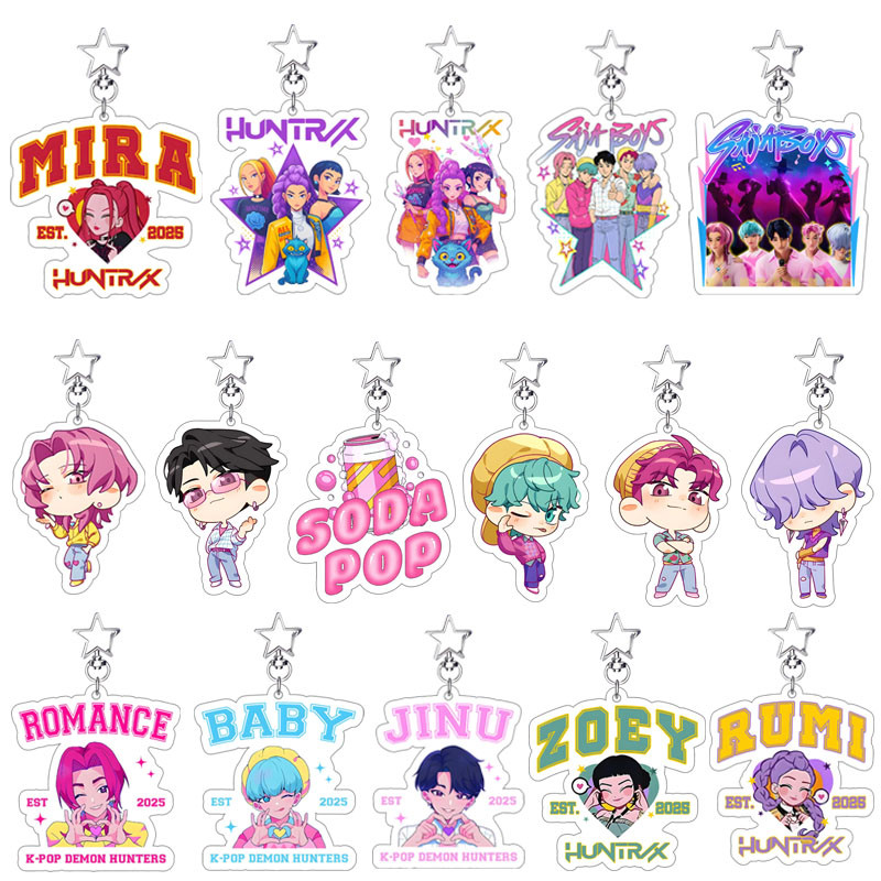 Kpop Demon Hunters Rumi Zoey Jinu Mira Jewelry Acrylic Keychains ...