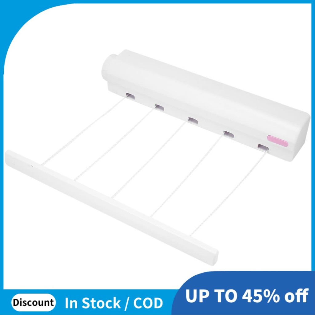Retractable Clothesline Telescopic Indoor Outdoor Wall Mounted Clothes ...