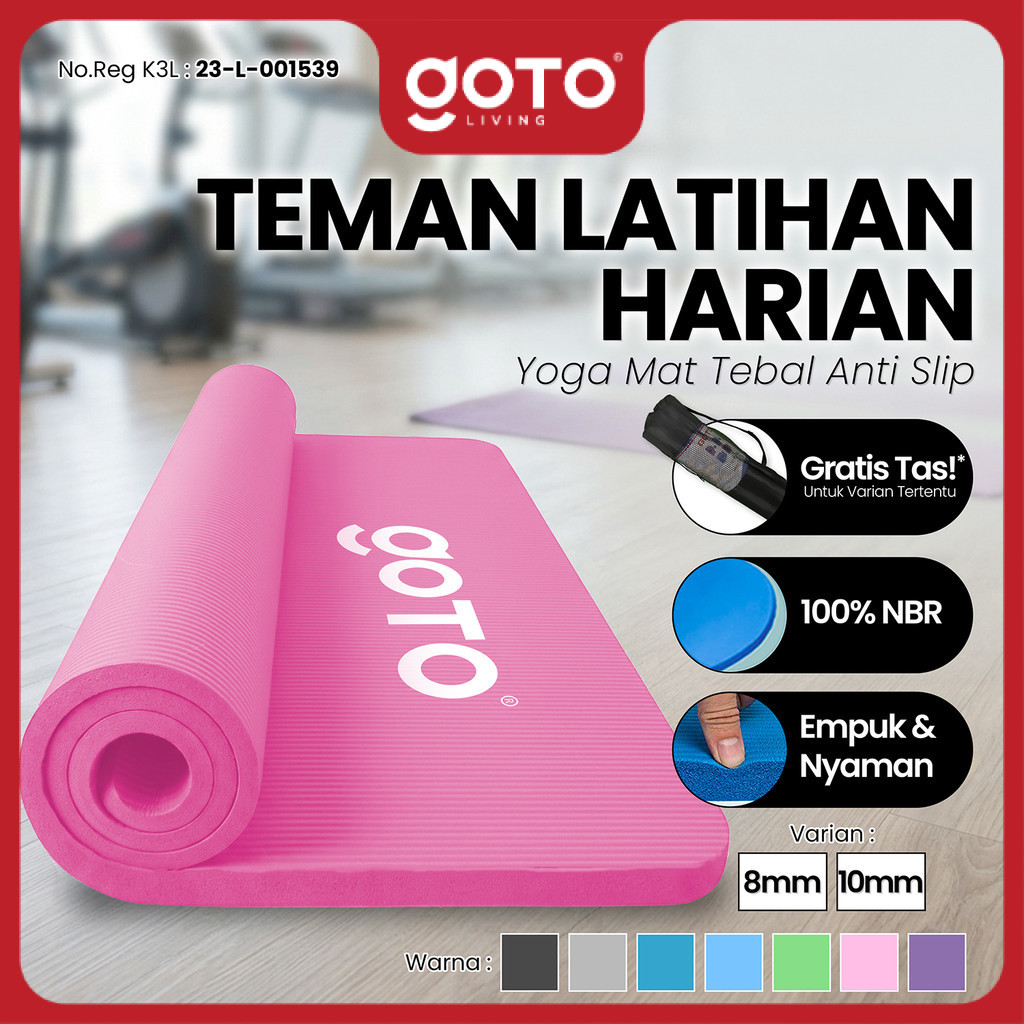 Goto NBR Yoga Mat 10mm Matras Alas Anti Slip Tebal