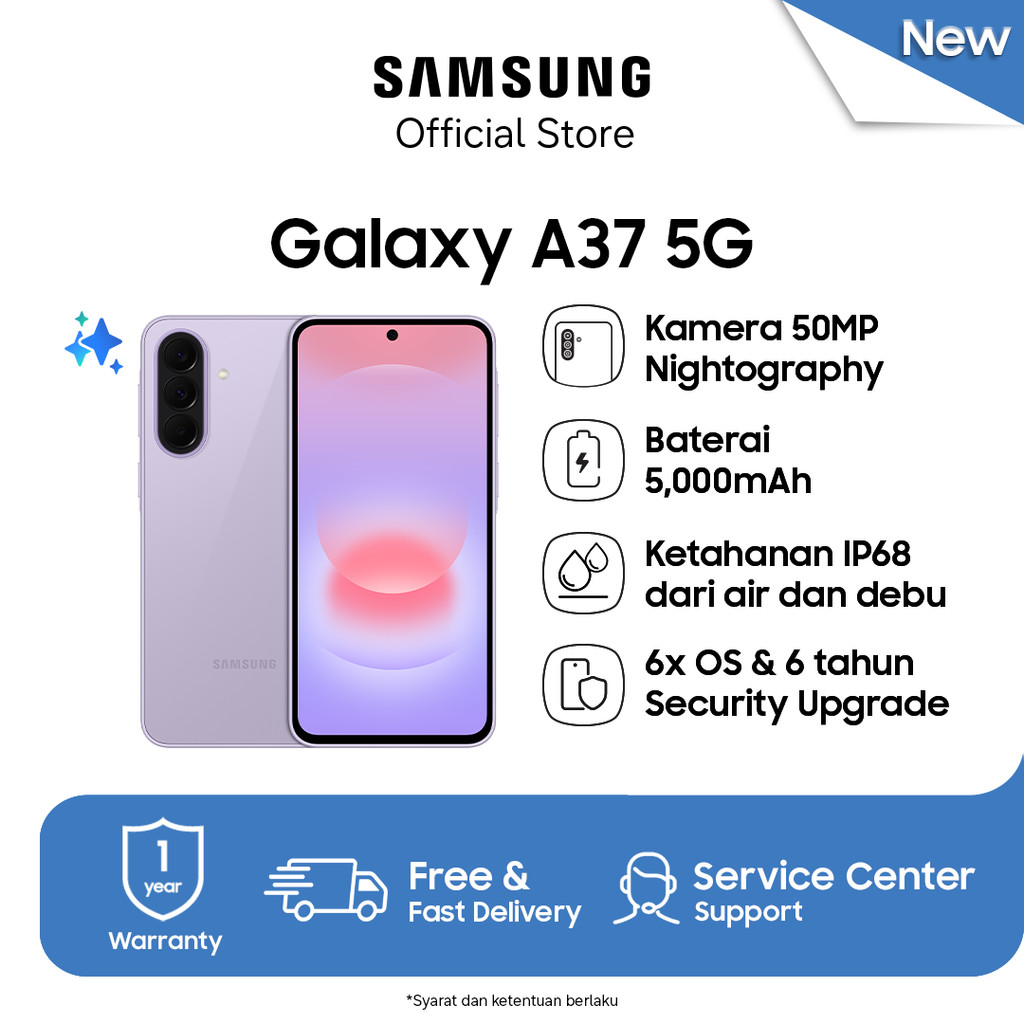 Samsung Galaxy A37 5G 8/256GB - Awesome Lavender / Hp AI / IP68 / 5000 mAh