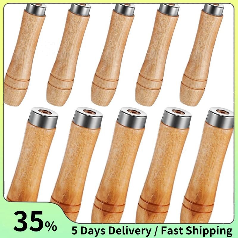 Wooden File Handle with Strong Metal Collars 10 Pcs Medium& Large Wood ...