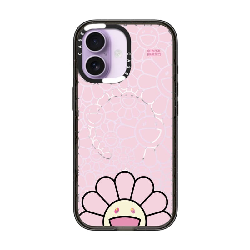 TAKASHI MURAKAMI x CASECASE: FLOWERS BLOOM SMILE (PINK) Black Edge