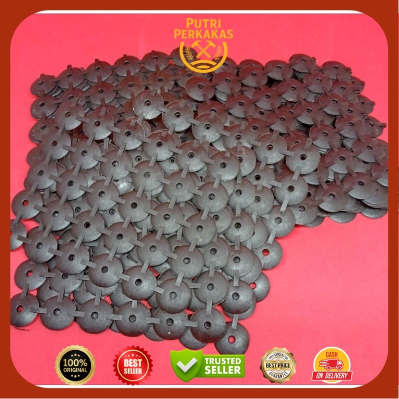 Karet Paku Payung Hitam / Karet Paku Asbes / Karet Paku Seng 1 pak 100 lembar - Gambar 3