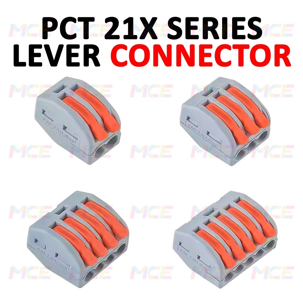 PCT Series Lever Wire Connector Quick Terminal Block 32A 250V PA66 Easy ...
