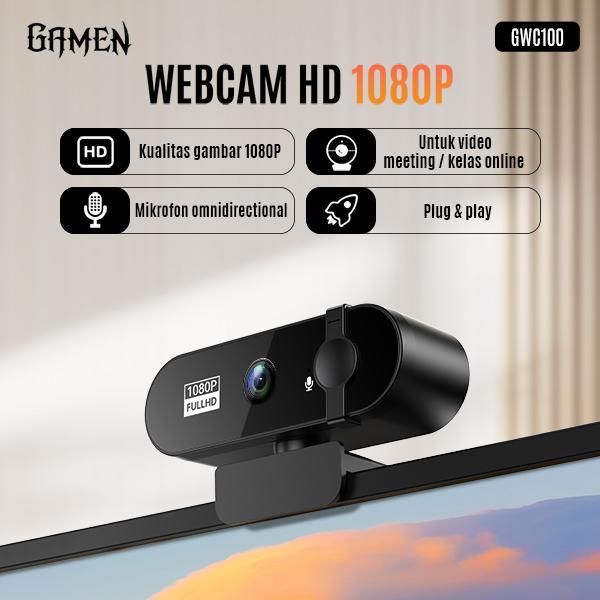 GAMEN GWC100 / GWC-100 Webcam HD 1080P Kualitas Gambar Jernih dengan Mikrofon - Gambar 2