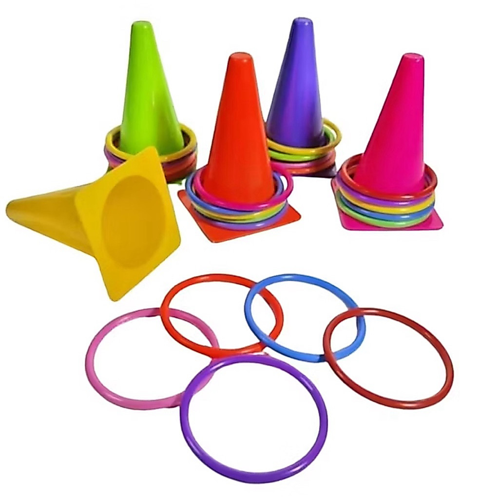 10Pc Mainan Lempar Cincin Kerucut Mainan Edukasi Anak - Gambar 2