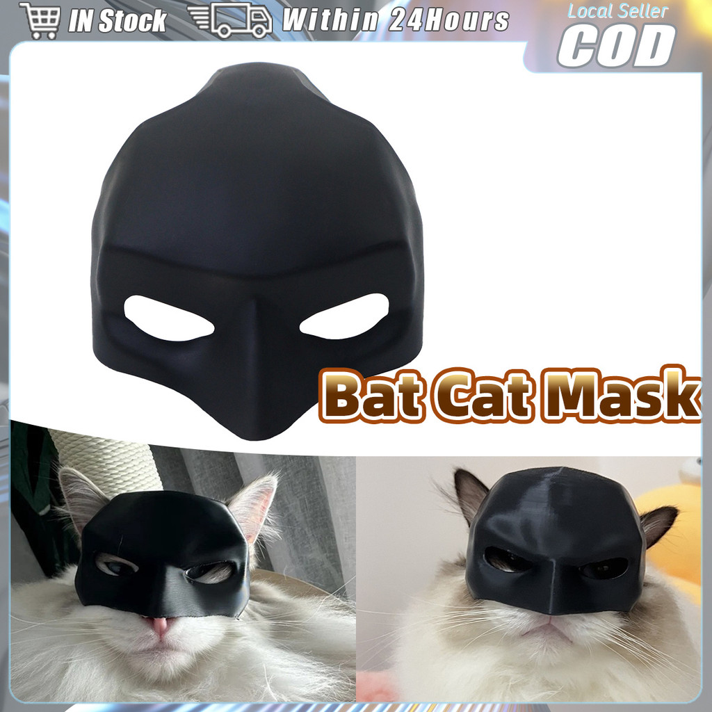 Popular Batman Cat Mask Black Cat Halloween Half Face Mask with Ear ...
