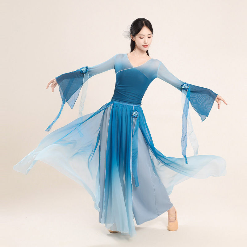 Original Classical Dance Costume Gradient Flower Gauze Elegant Big ...