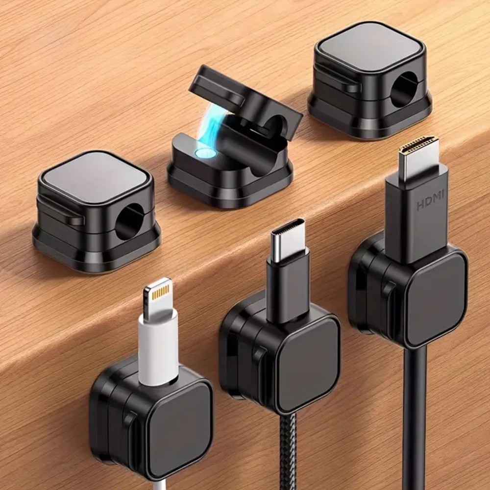 6PCS Magnetic Clip Cable Organizer Silicone USB Cable Winder Desktop ...