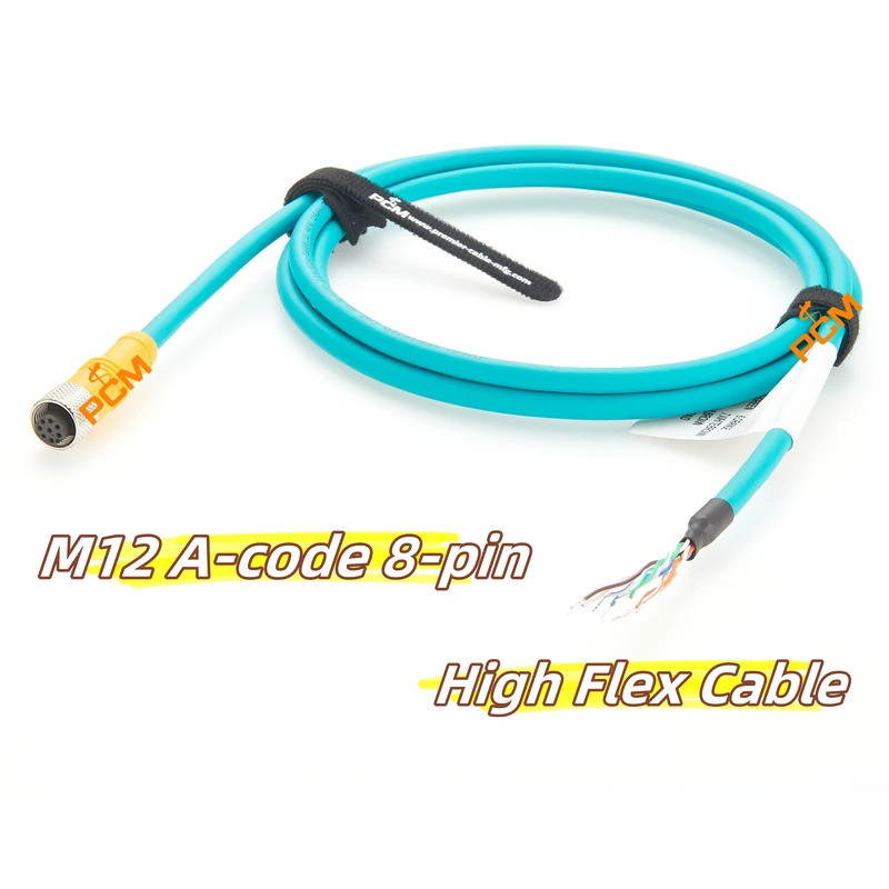 M12 A-type Connection Cable Waterproof IP67 8 Pin A-Code Sensor IO ...