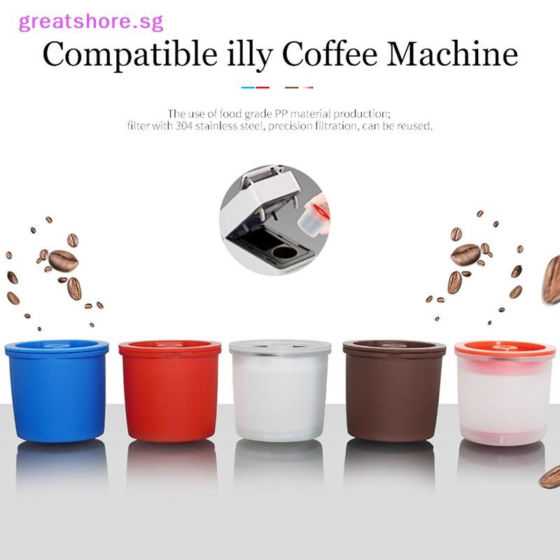 greatshore Refillable Capsule Coffee Cups Compatible Illy Machines ...