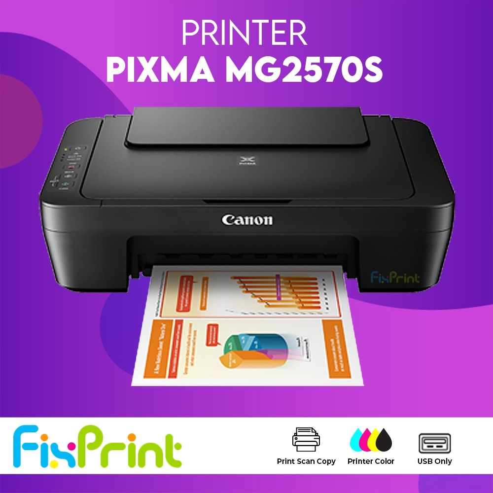 FixPrint Printer Canon Pixma E470 Green / Black MG2570S E410 Print Scan Copy WiFi A4 Bergaransi Resmi - Gambar 2