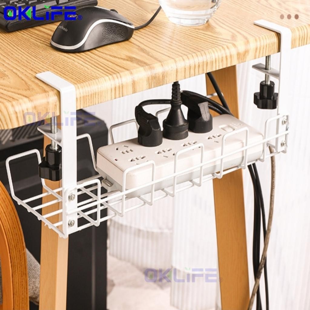 Under Desk Cable Organizer Plug Cord Storage Tray Moisture Proof Home Office Table Socket Holder For HDB Condo view 9