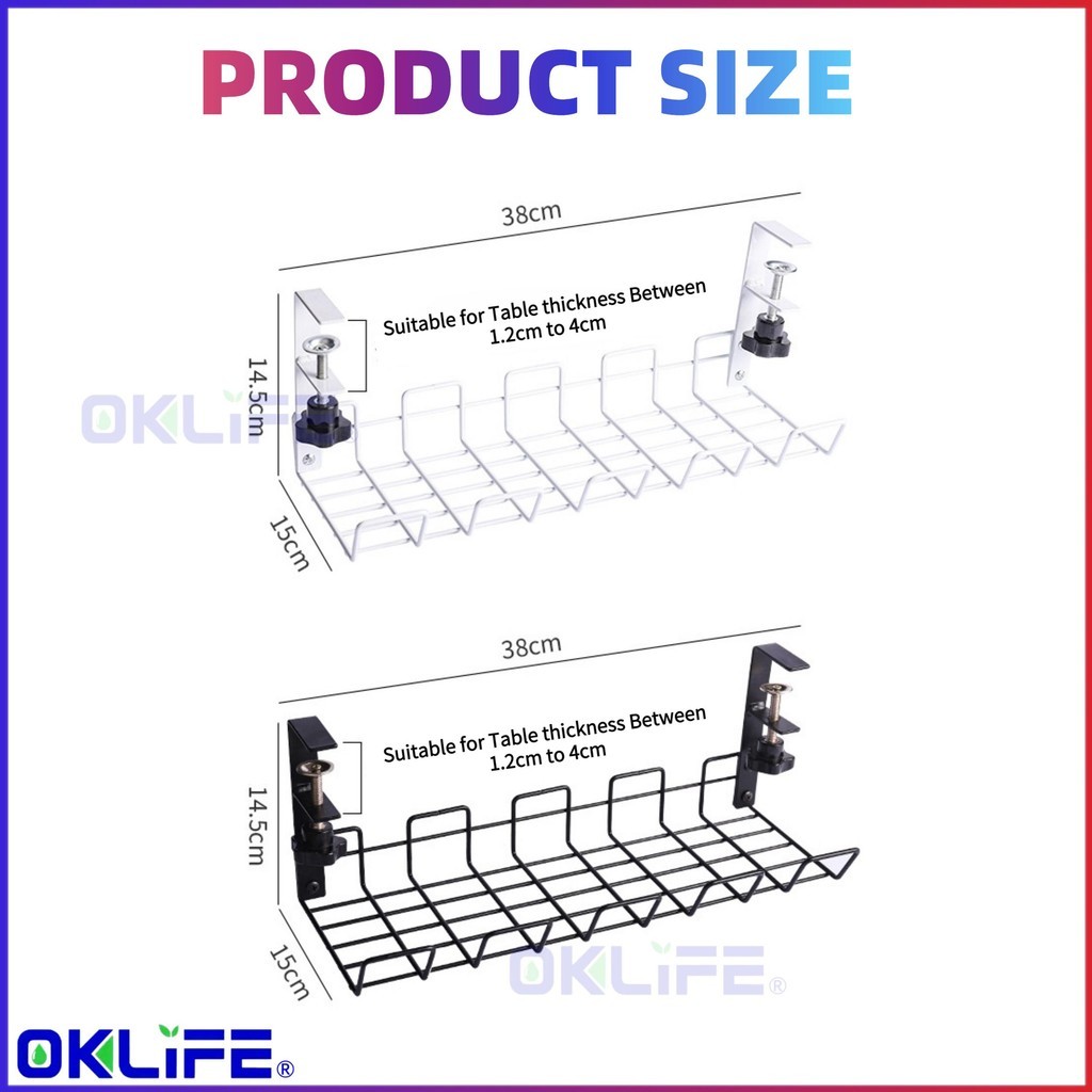 Under Desk Cable Organizer Plug Cord Storage Tray Moisture Proof Home Office Table Socket Holder For HDB Condo view 4