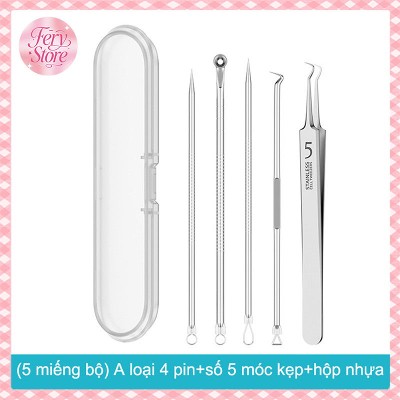 Acne Extraction Set 5 Piece / tweezers / Straight needle Acne ...