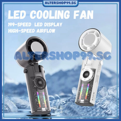 LED Portable Cooling Fan 199-Speed LED Display High-Speed Airflow ...