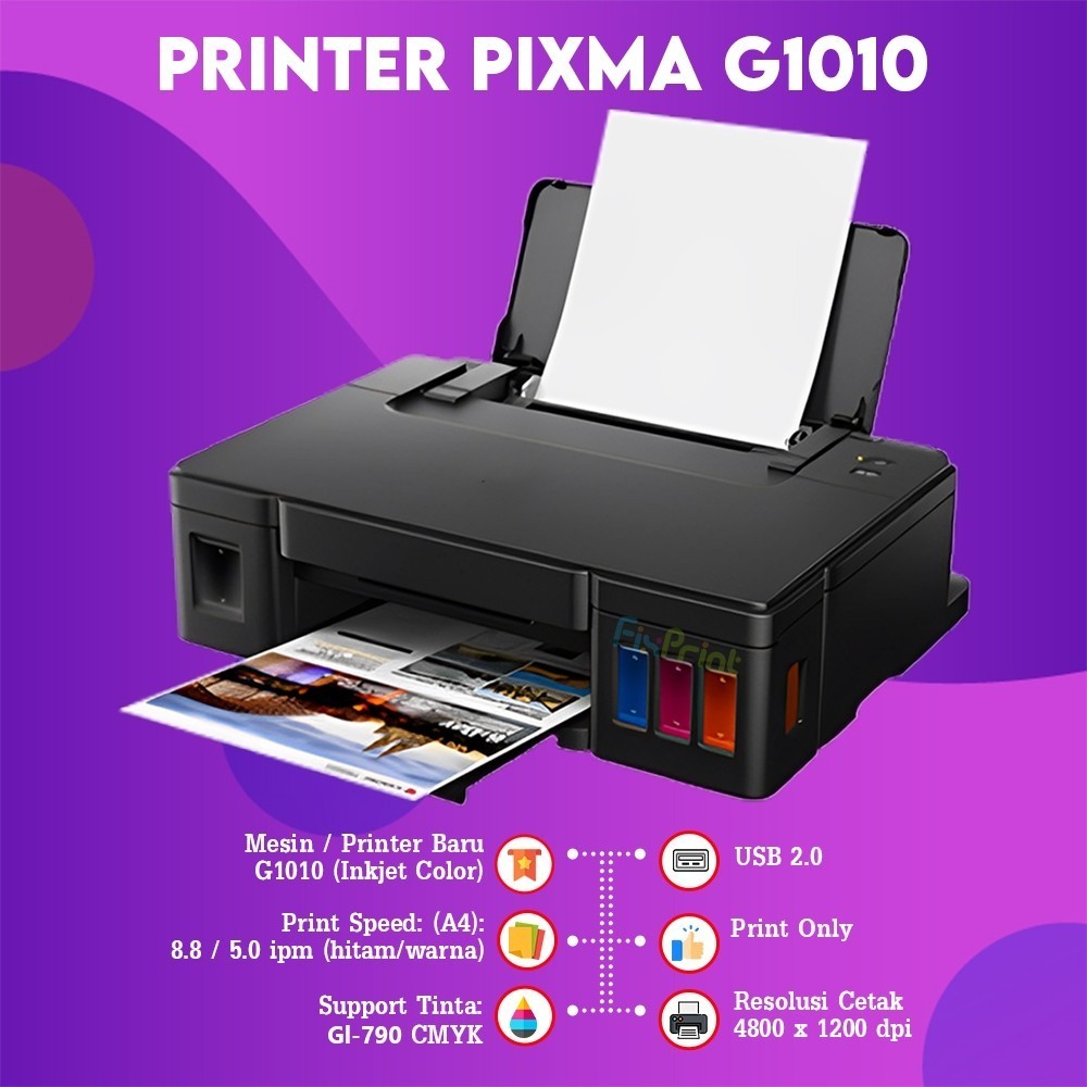 FixPrint Printer Canon G1730 G1010 InkTank G 1010 G1020 G1730 Single Function A4 InkTank Pixma / E470 Print Scan Copy WiFi G1020 - Gambar 3