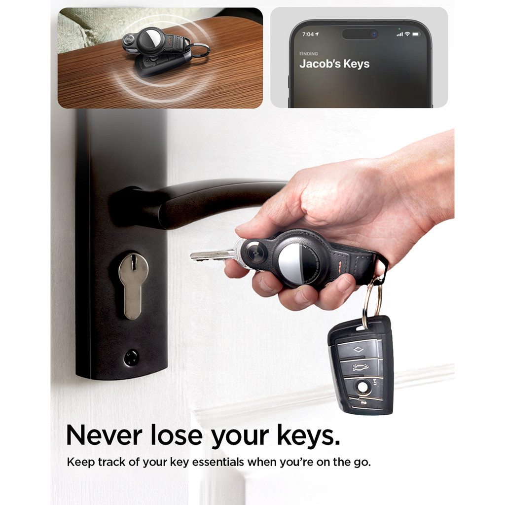 Case Apple AirTag Spigen Valentinus Pro Leather Key Holder Chain Ring Gantungan Kunci - Gambar 3