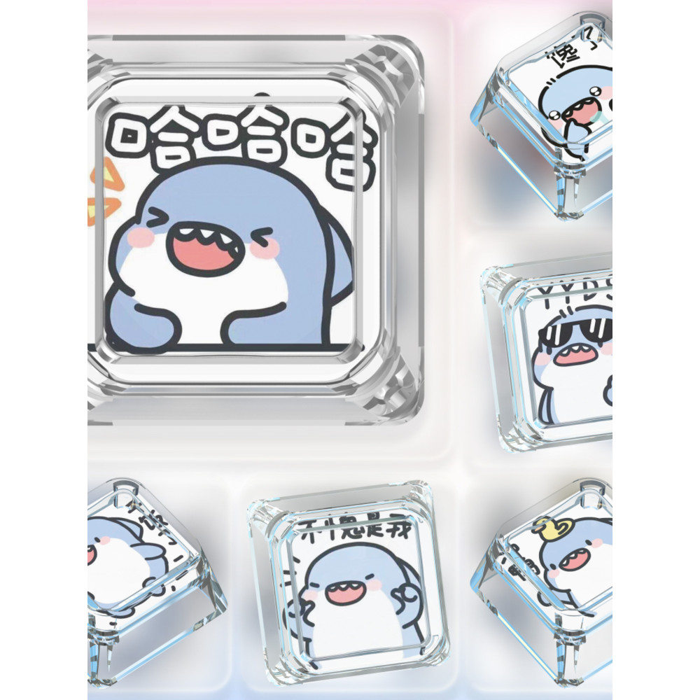 keycaps custom keycaps Fat Shark Keycap Single Cartoon Cute Cross Axis ...
