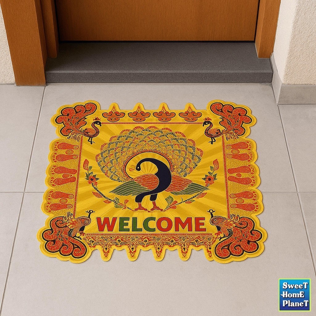 3D Rangoli Kolam Sticker – Gold Foil Diya Design for Deepavali & Hindu ...