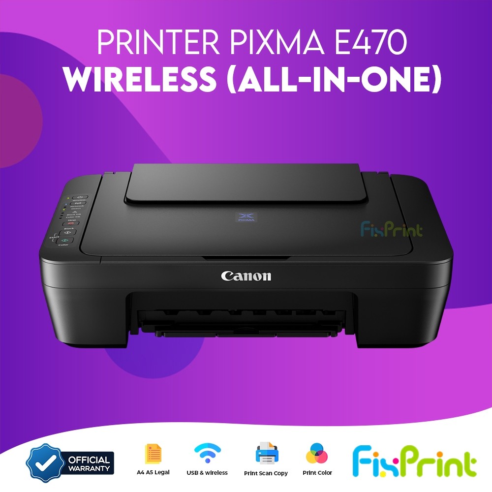 FixPrint Printer Canon MG2570S Multifungsi Print Scan Copy AIO Cartridge PG745s & CL746s Printer Pixma E470 Multifunction All In One Wireless Cart PG47 Black & CL57s Color A4 Garansi Resmi - Gambar 4