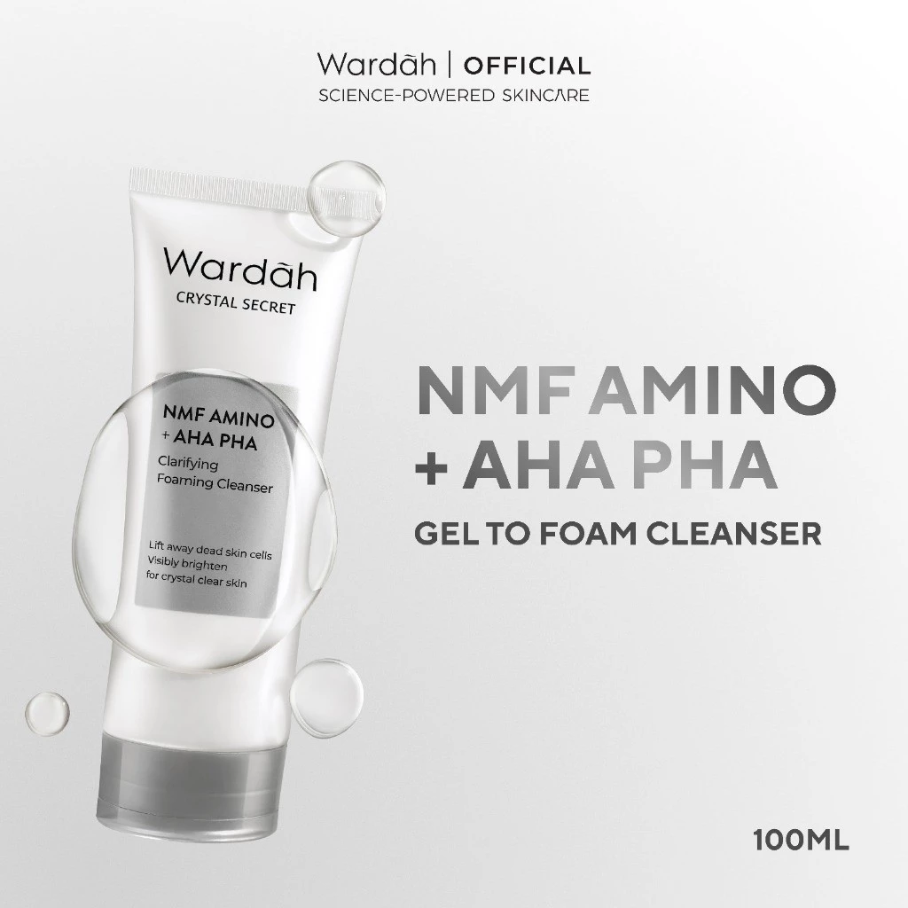 WARDAH Brightening Crystal Secret NMF Amino AHA PHA Clarifying Foaming Cleanser 100 ml - Skincare - Gambar 2
