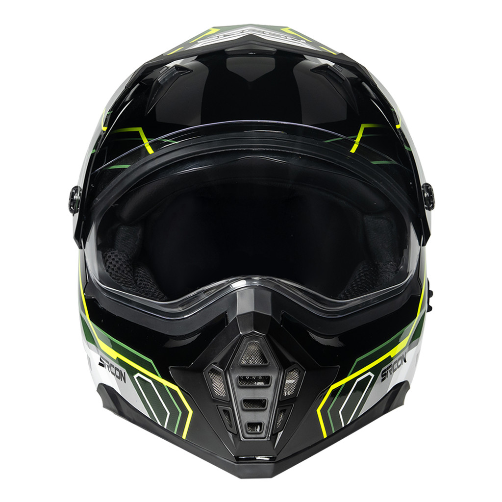 Cargloss Sircon Supermoto Venturo Helm Full Face - Green - Gambar 2